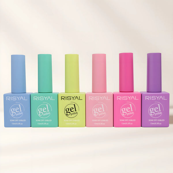Risyal Gel Polish Hema-free Unicorn Collection Colorful Bottle 6 Color Each 15ml Blue Yellow Green Pink Gel Polish