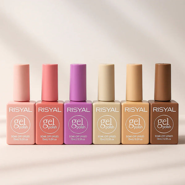 Risyal Gel Polish 15ml Hema-free Unicorn Collection Colorful Bottle 6 Color Each 15ml Daily Color Pink Brown