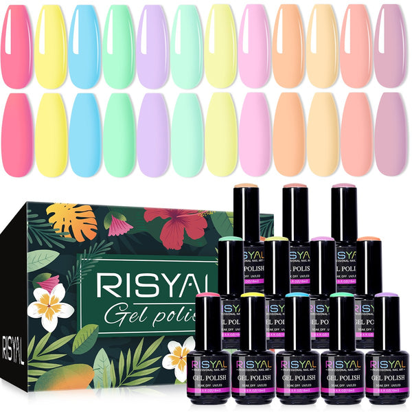 RISYAL 15ml Gel Nail Polish Set ( 12 Color /Candy color series) - 我的商店