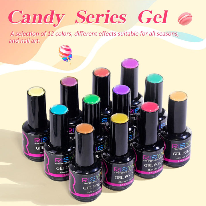 RISYAL 15ml Gel Nail Polish Set ( 12 Color /Candy color series) - 我的商店