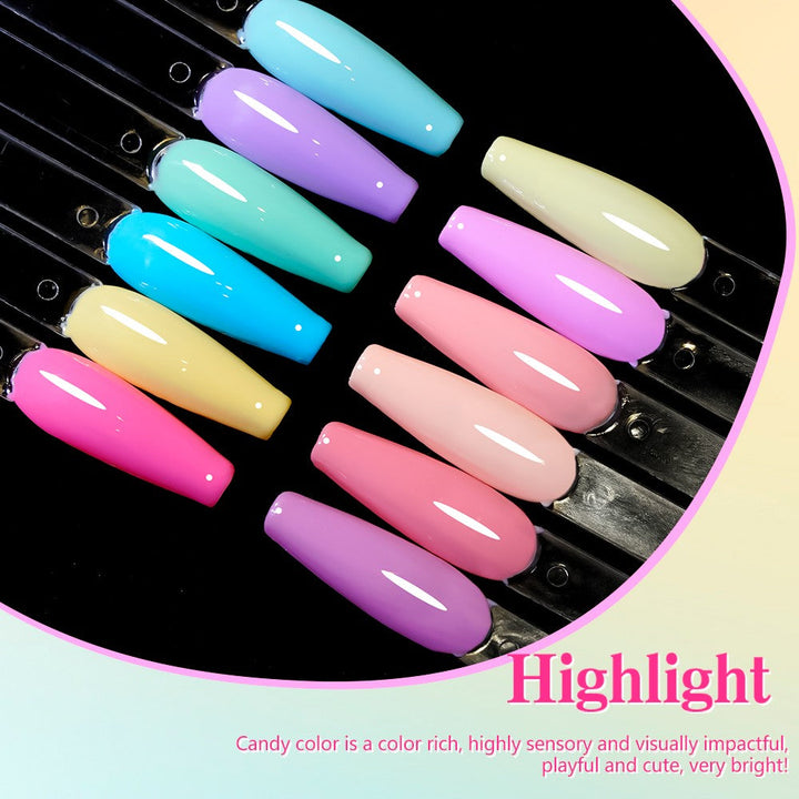 RISYAL 15ml Gel Nail Polish Set ( 12 Color /Candy color series) - 我的商店