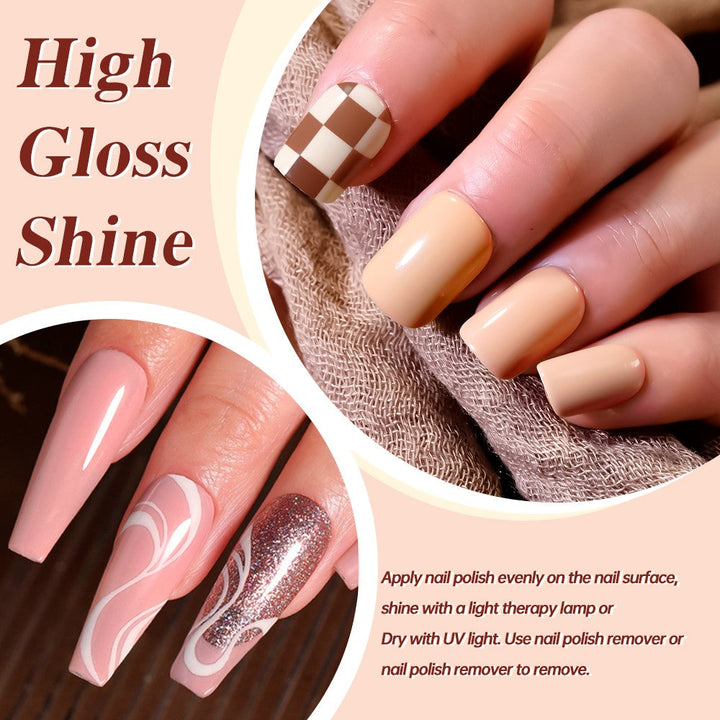 RISYAL 15ml Gel Nail Polish Set ( 12 Color /Coffee colored series) - 我的商店