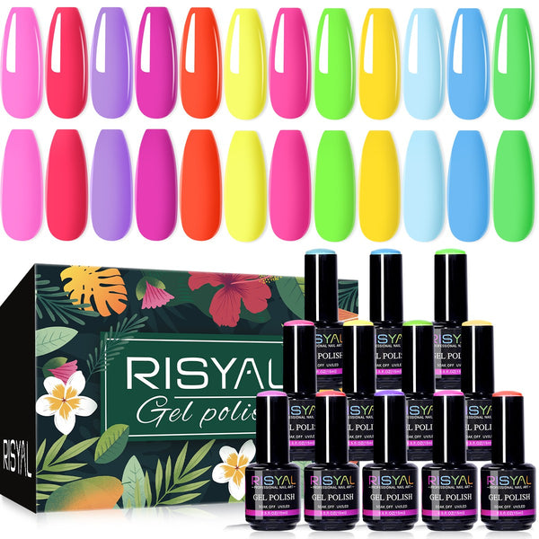 RISYAL 15ml Gel Nail Polish Set ( 12 Color /Fluorescent series) - 我的商店