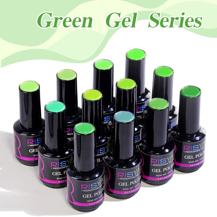 RISYAL 15ml Gel Nail Polish Set ( 12 Color /Green Series) - 我的商店