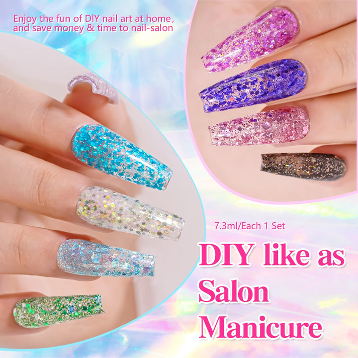 RISYAL 15ml Gel Nail Polish Set ( 12 Color /Large sequin series) - 我的商店