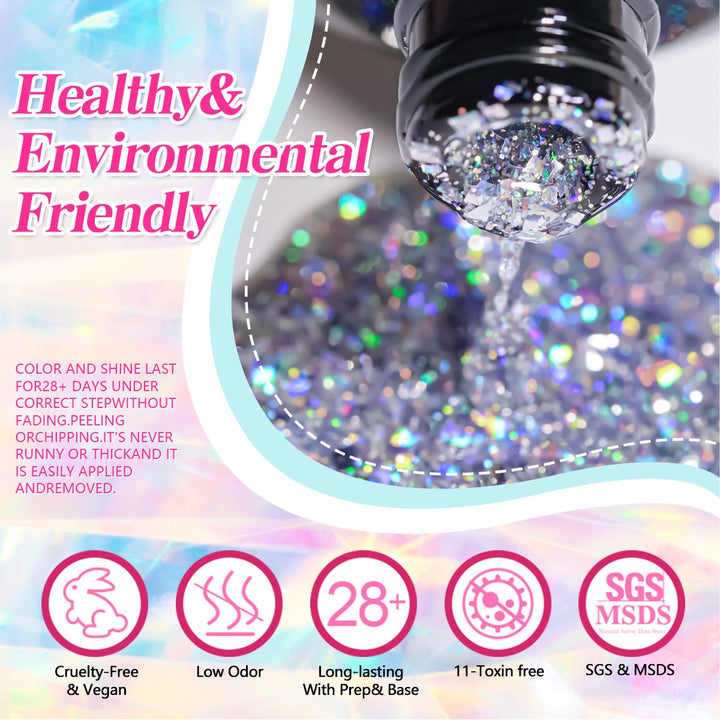 RISYAL 15ml Gel Nail Polish Set ( 12 Color /Large sequin series) - 我的商店