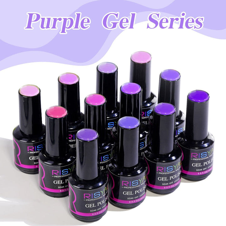 RISYAL 15ml Gel Nail Polish Set ( 12 Color /Purple series) - 我的商店