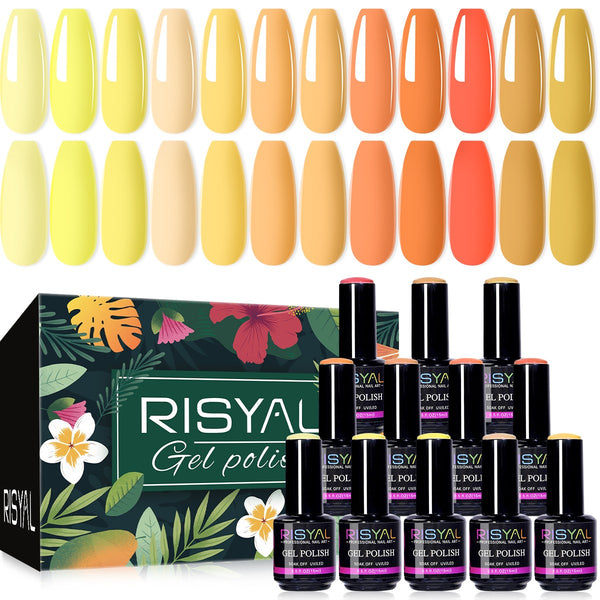 RISYAL 15ml Gel Nail Polish Set ( 12 Color /Yellow Series) - 我的商店