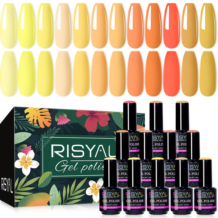 RISYAL 15ml Gel Nail Polish Set ( 12 Color /Yellow Series) - 我的商店
