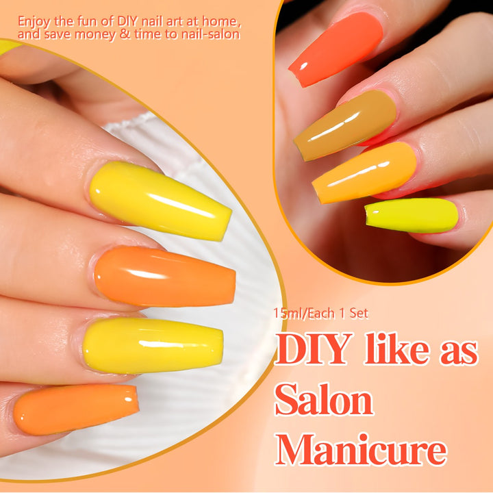 RISYAL 15ml Gel Nail Polish Set ( 12 Color /Yellow Series) - 我的商店