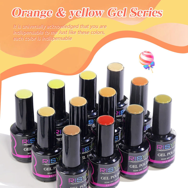 RISYAL 15ml Gel Nail Polish Set ( 12 Color /Yellow Series) - 我的商店