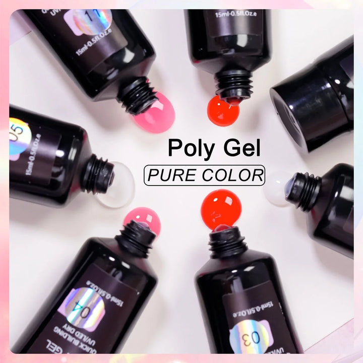 RISYAL 15ml Poly Gel Set (12 PCS Solid color series-RL22597 ) - 我的商店