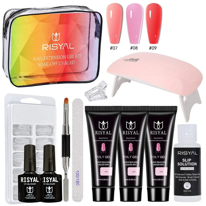 RISYAL 15ml Poly gel 3 colors nail kit (11Pcs/ RL2225-3) - 我的商店