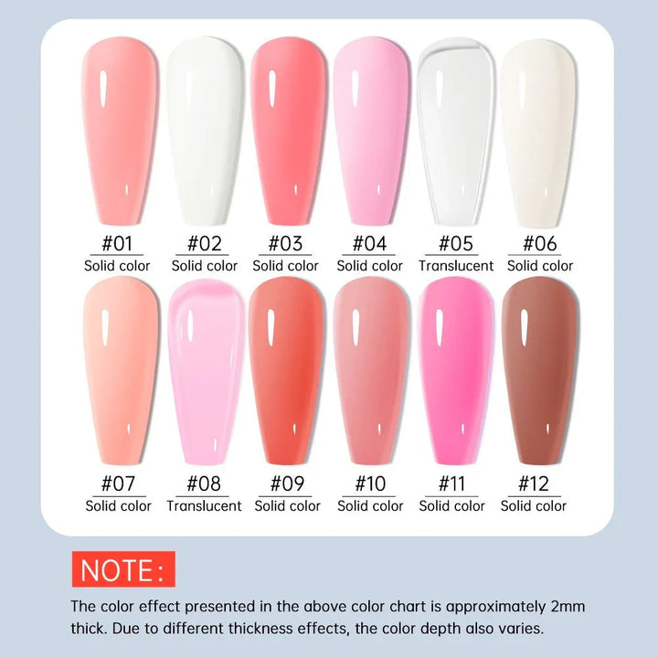 RISYAL 30ml Poly Gel Set (12 Color PURE COLOR Series-RL2259 ) - 我的商店