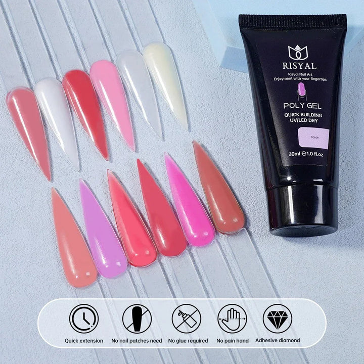 RISYAL 30ml Poly Gel Set (12 Color PURE COLOR Series-RL2259 ) - 我的商店