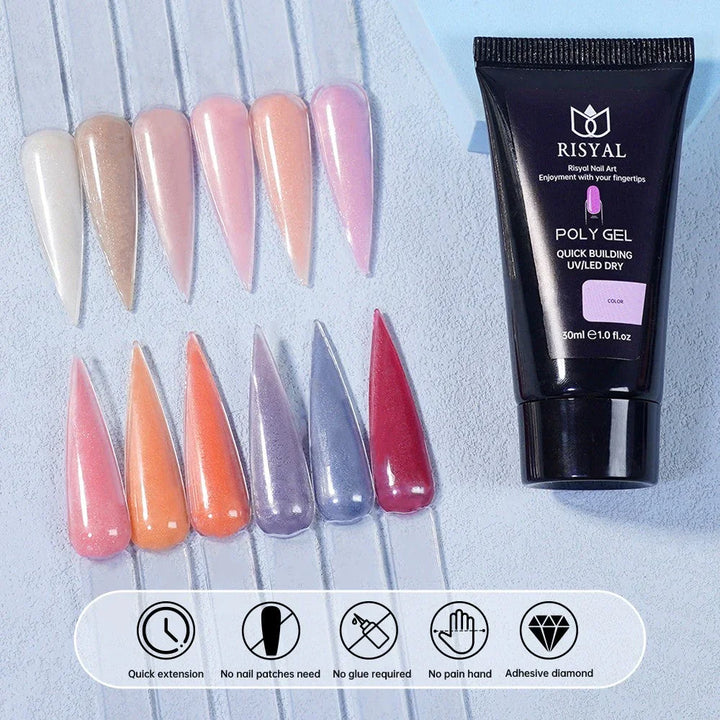 RISYAL 30ml Poly Gel Set (12 Color Pearl series-RL2260) - 我的商店