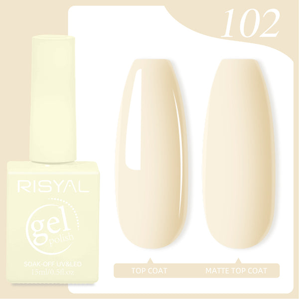 Risyal Beige Gel Nail Polish 15ML Nail Art Manicure Salon DIY Design at Home