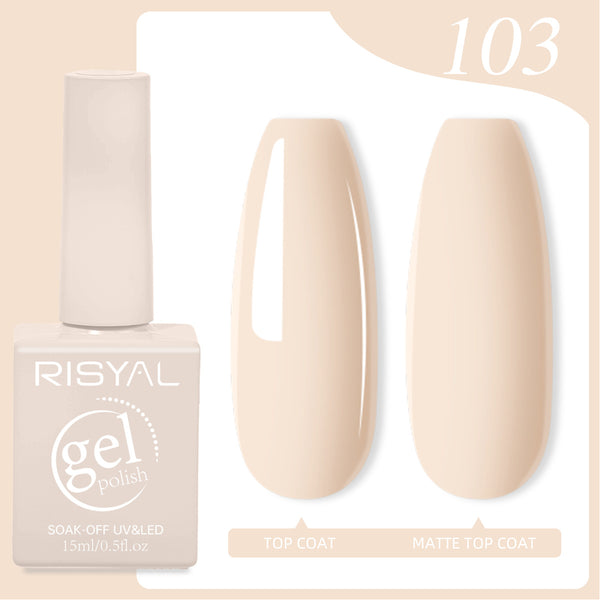 Risyal Nude Gel Nail Polish 15ML Nail Art Manicure Salon DIY Design at Home