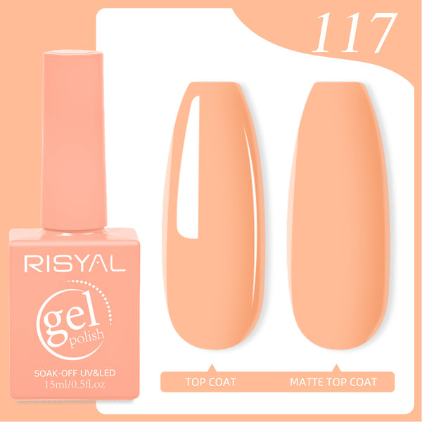 Risyal Peach puff Gel Nail Polish 15ML Nail Art Mani Salon DIY Design at Home