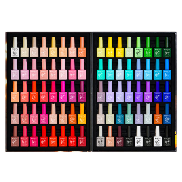 Risyal 76 Colors 15ml Gel Polish Set with Base Coat, Matte Top Coat & Blooming Gel – Salon-Quality Nails at Home