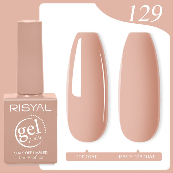 Risyal Apricot Gel Nail Polish 15ML Nail Art Manicu Salon DIY Design at Home