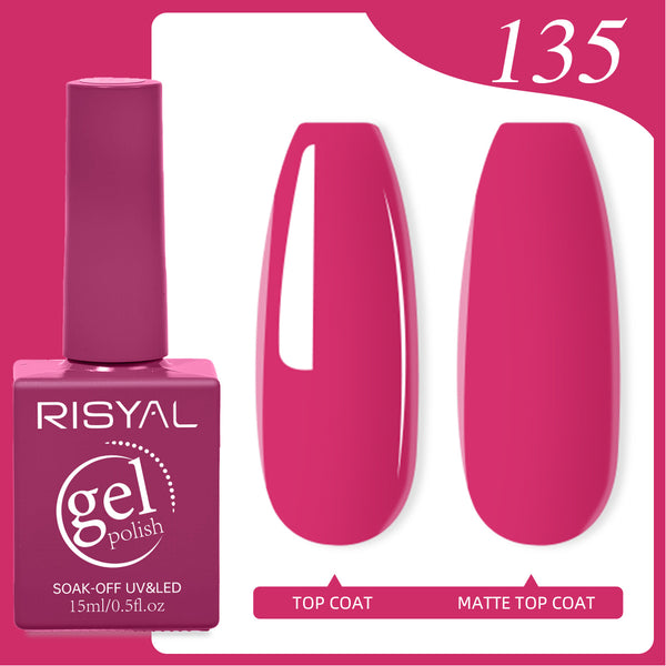 Risyal Cerise Gel Nail Polish 15ML Nail Art Manicure Salon DIY Design at Home
