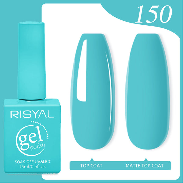 Risyal Cyan Gel Nail Polish 15ML Nail Art Manicure Salon DIY Design at Home