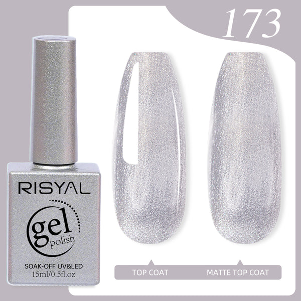 Risyal Glittle gray Gel Nail Polish 15ML Nail Art Me Salon DIY Design at Home