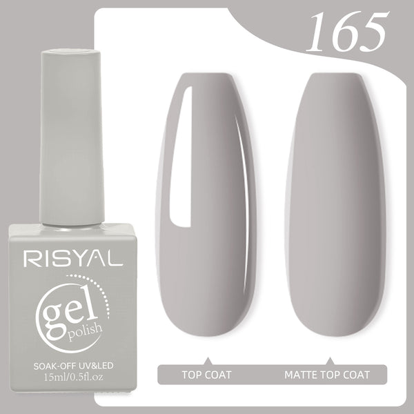 Risyal Gray Gel Nail Polish 15ML Nail Art Manicure Salon DIY Design at Home