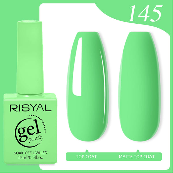 Risyal Medium Spring Green Gel Nail Polish 15ML Nail Salon DIY Design at Home