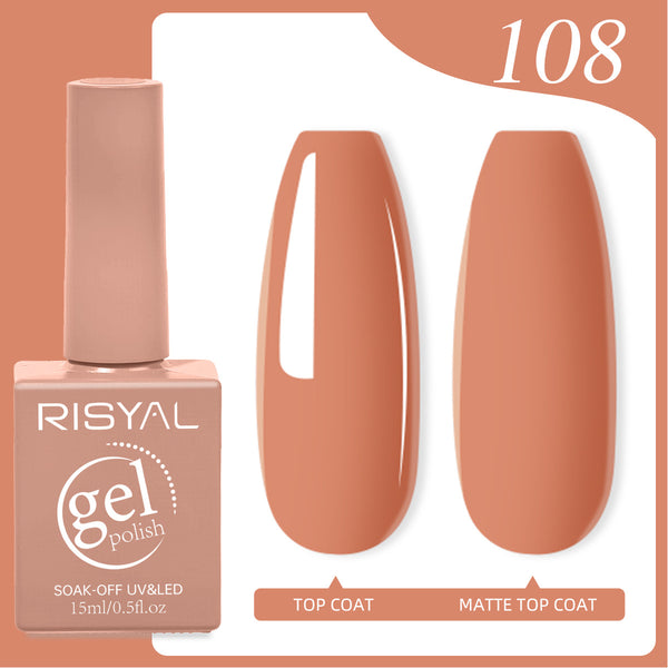 Risyal Pale copper Gel Nail Polish 15ML Nail Art Mar Salon DIY Design at Home