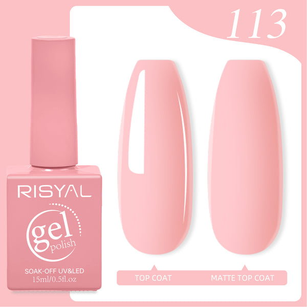 Risyal Pink Gel Nail Polish 15ML Nail Art Manicure Salon DIY Design at Home