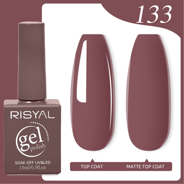Risyal Puce Gel Nail Polish 15ML Nail Art Manicure Salon DIY Design at Home