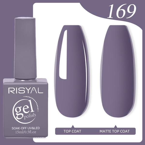 Risyal Purplish Grey Gel Nail Polish 15ML Nail Art Salon DIY Design at Home