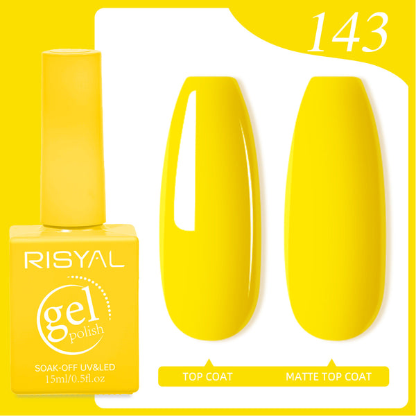 Risyal sun Yellow Gel Nail Polish 15ML Nail Art Mani Salon DIY Design at Home